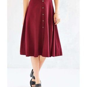 Ecoté Maroon - Red Midi Skirt